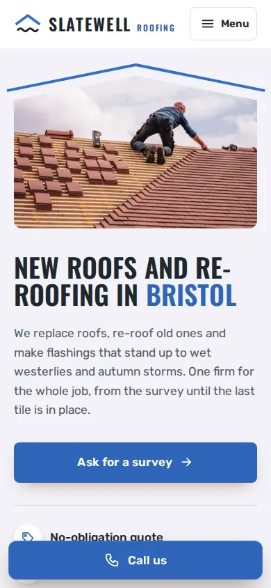 Slatewell Roofing on a phone