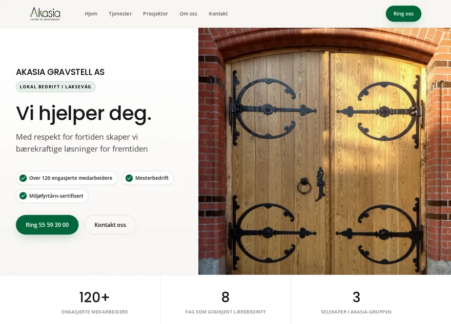 Nettsideutkast: gravstell og vedlikehold